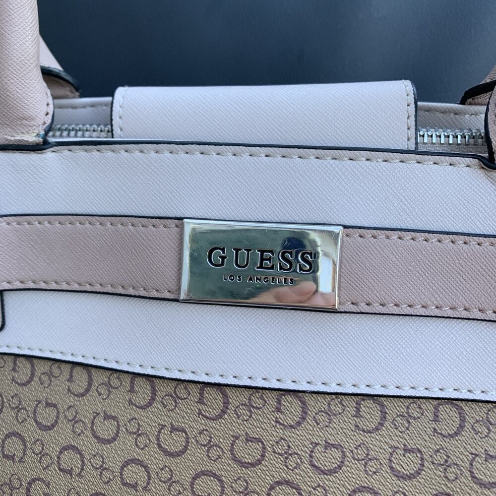Guess Logo Bag Beige And Brown - Picture 10 of 12